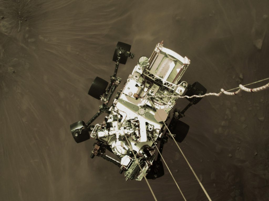 La descente et l'atterrissage du rover Perseverance sur Mars en vidéo