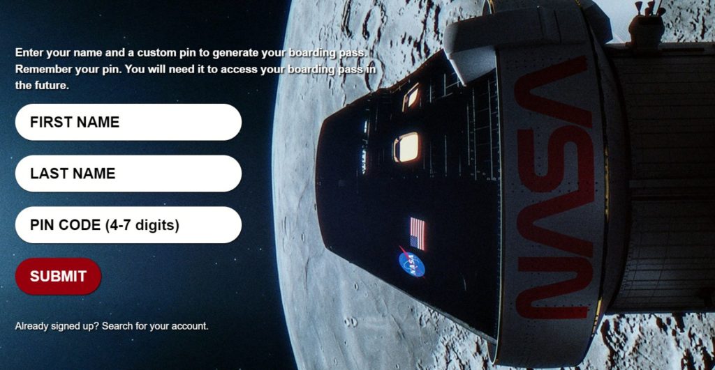 Votre nom autour de la Lune avec la mission Artemis 1