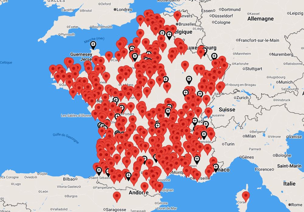 Carte des évènements des Nuits des étoiles
