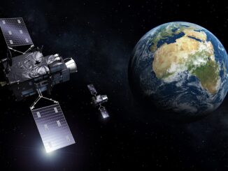 Vue d’artiste des satellites MTG-I et MTG-S en orbite autour de la Terre